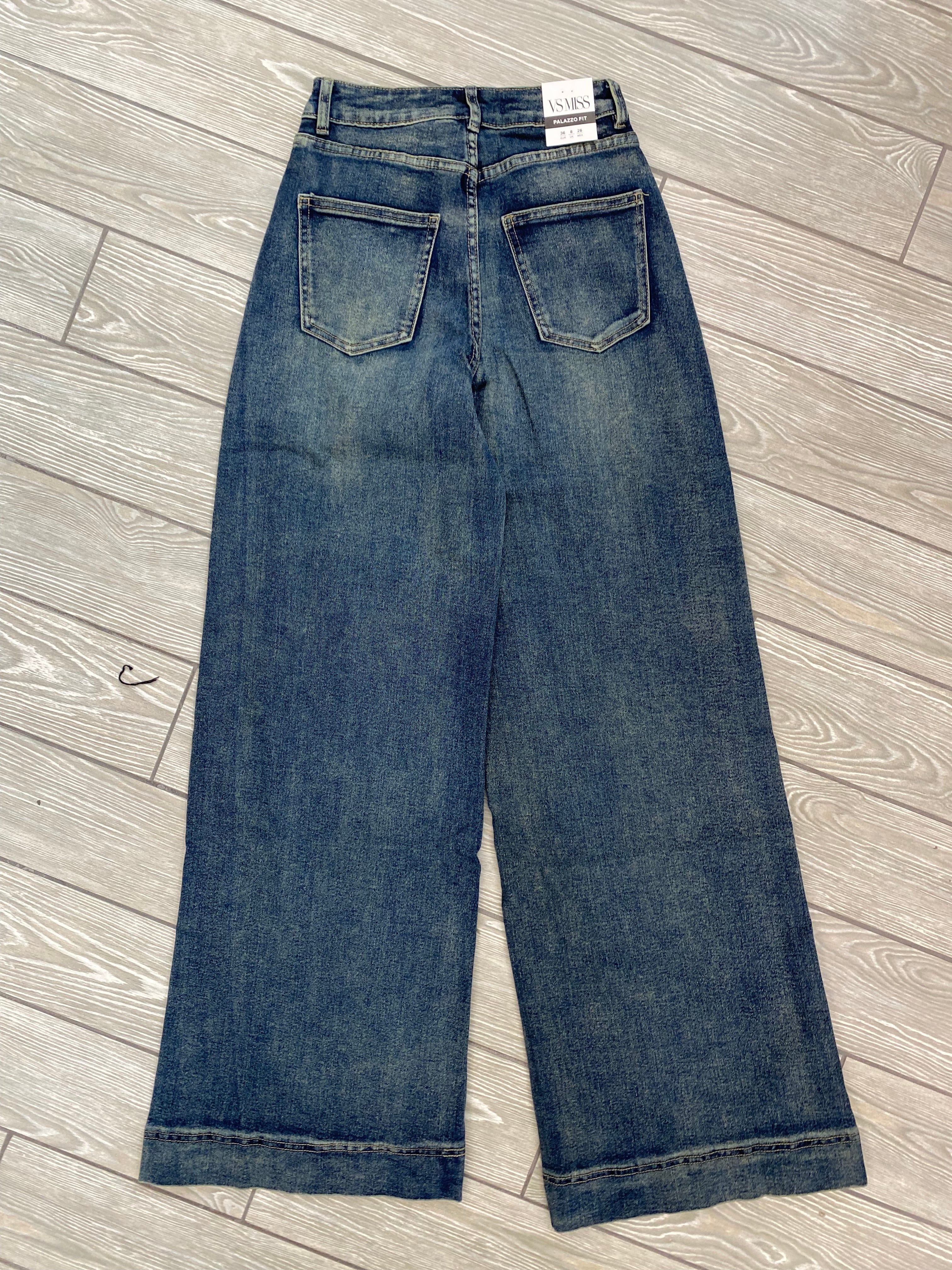 Jeans wide leg con cucitura frontale 8977