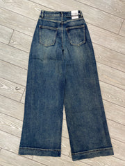 Jeans wide leg con cucitura frontale 8977