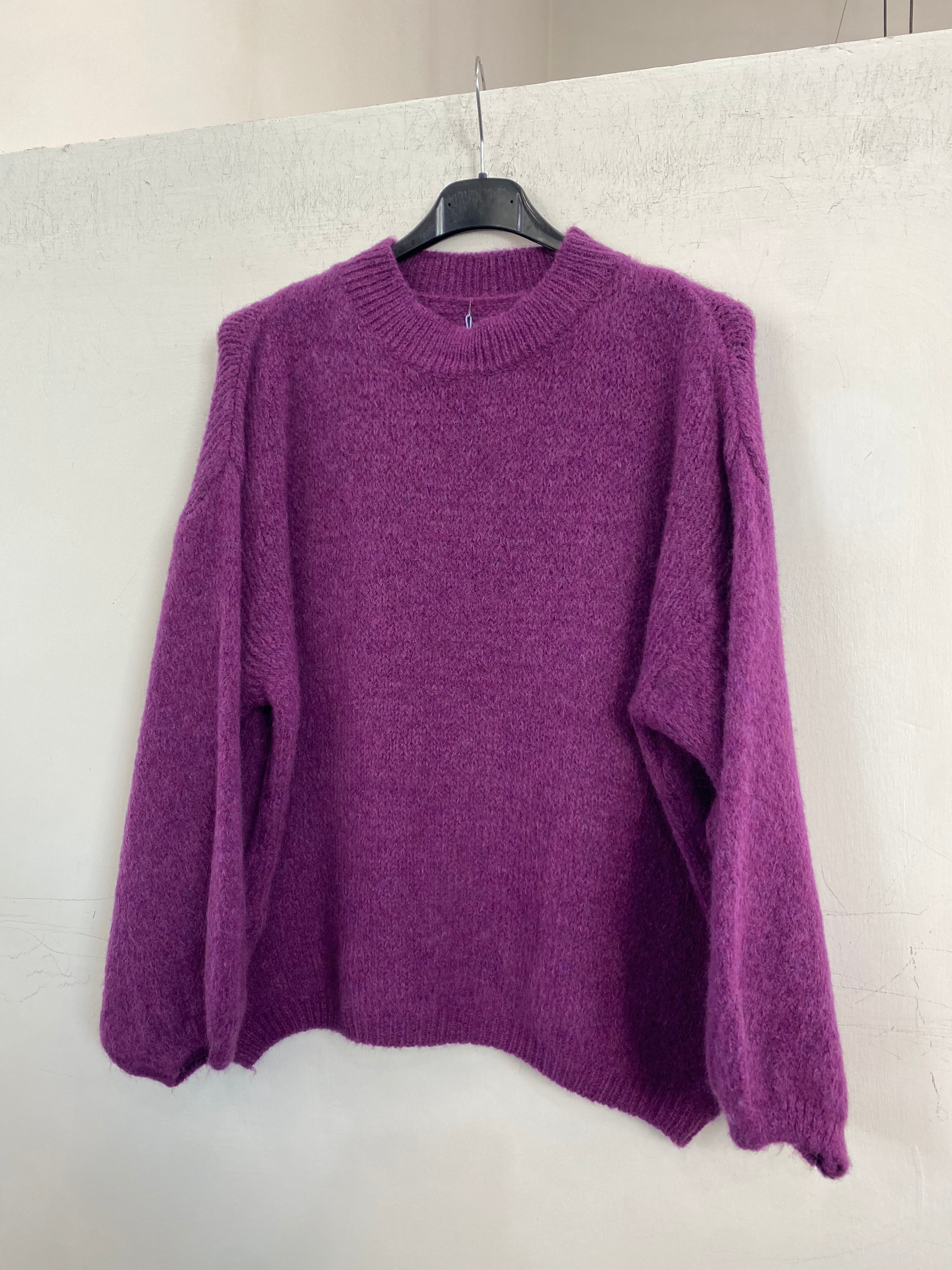 Pull girocollo manica a sbuffo 2412