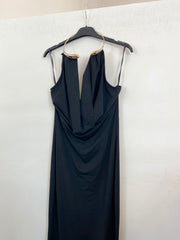 Abito lungo con collare oro 0512