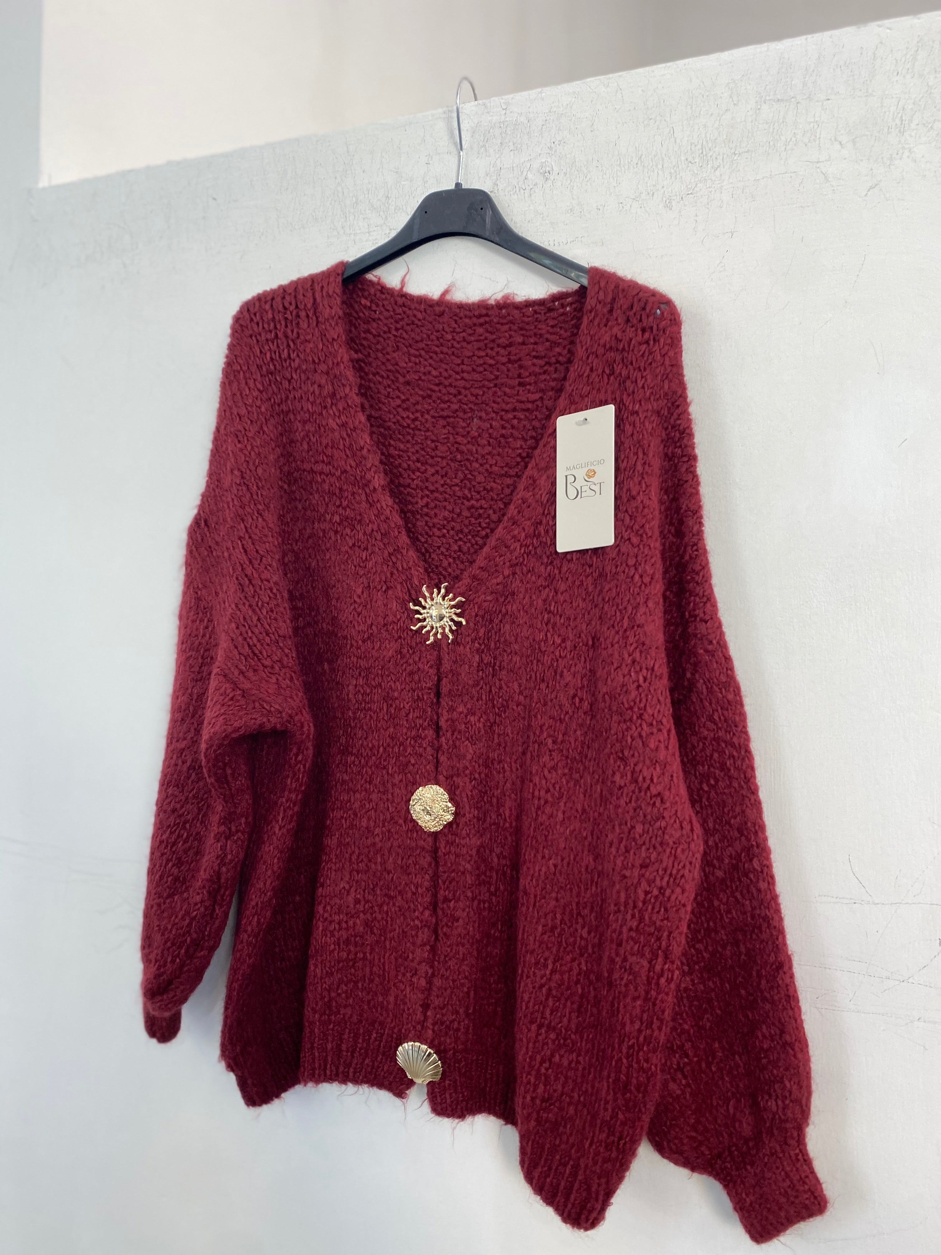 Cardigan con bottoni oro 25311