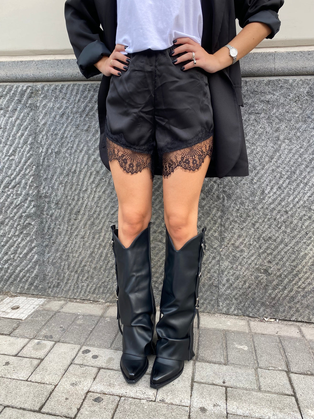 Short pizzo e raso 7920