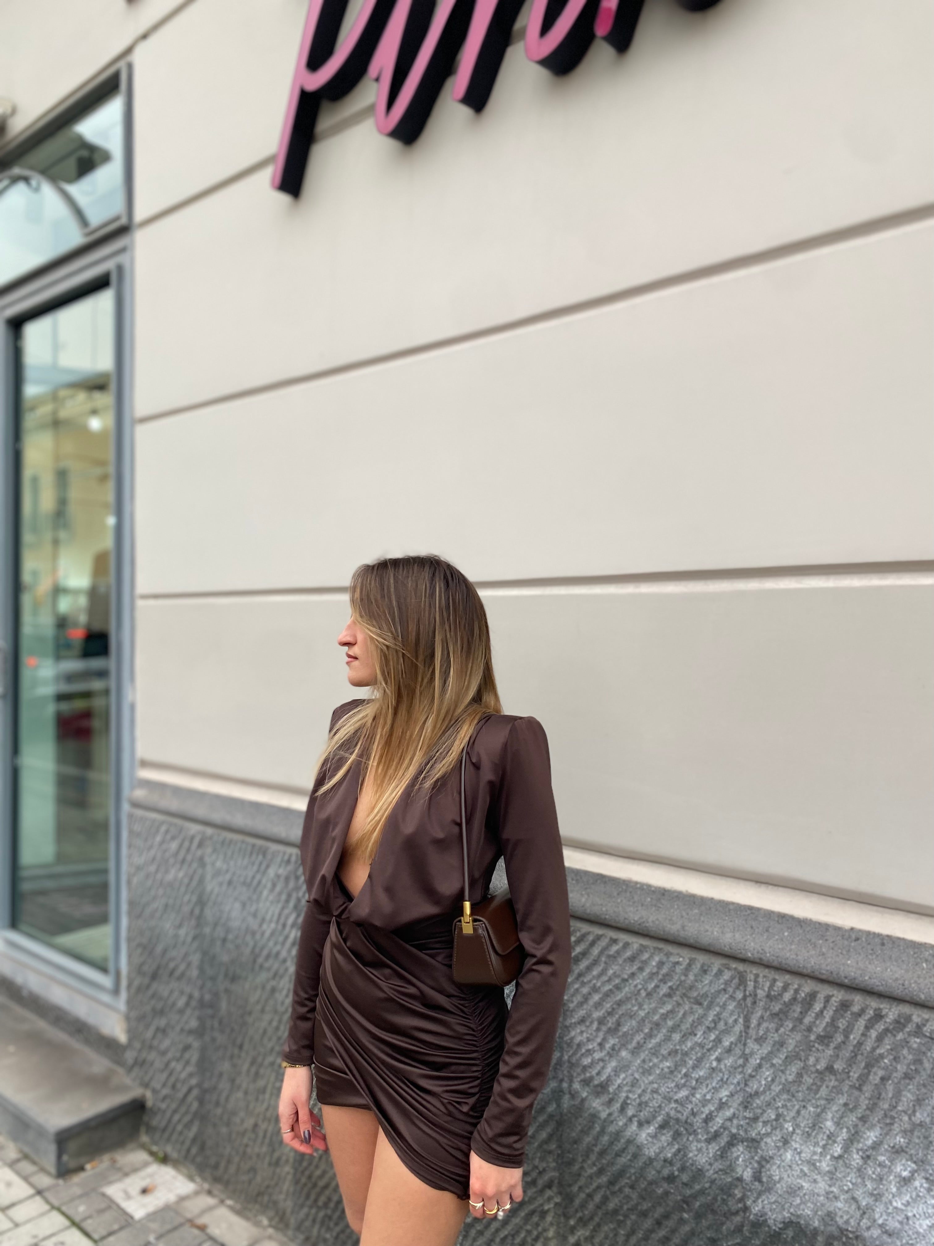 Abito in lycra con drappeggi 27388