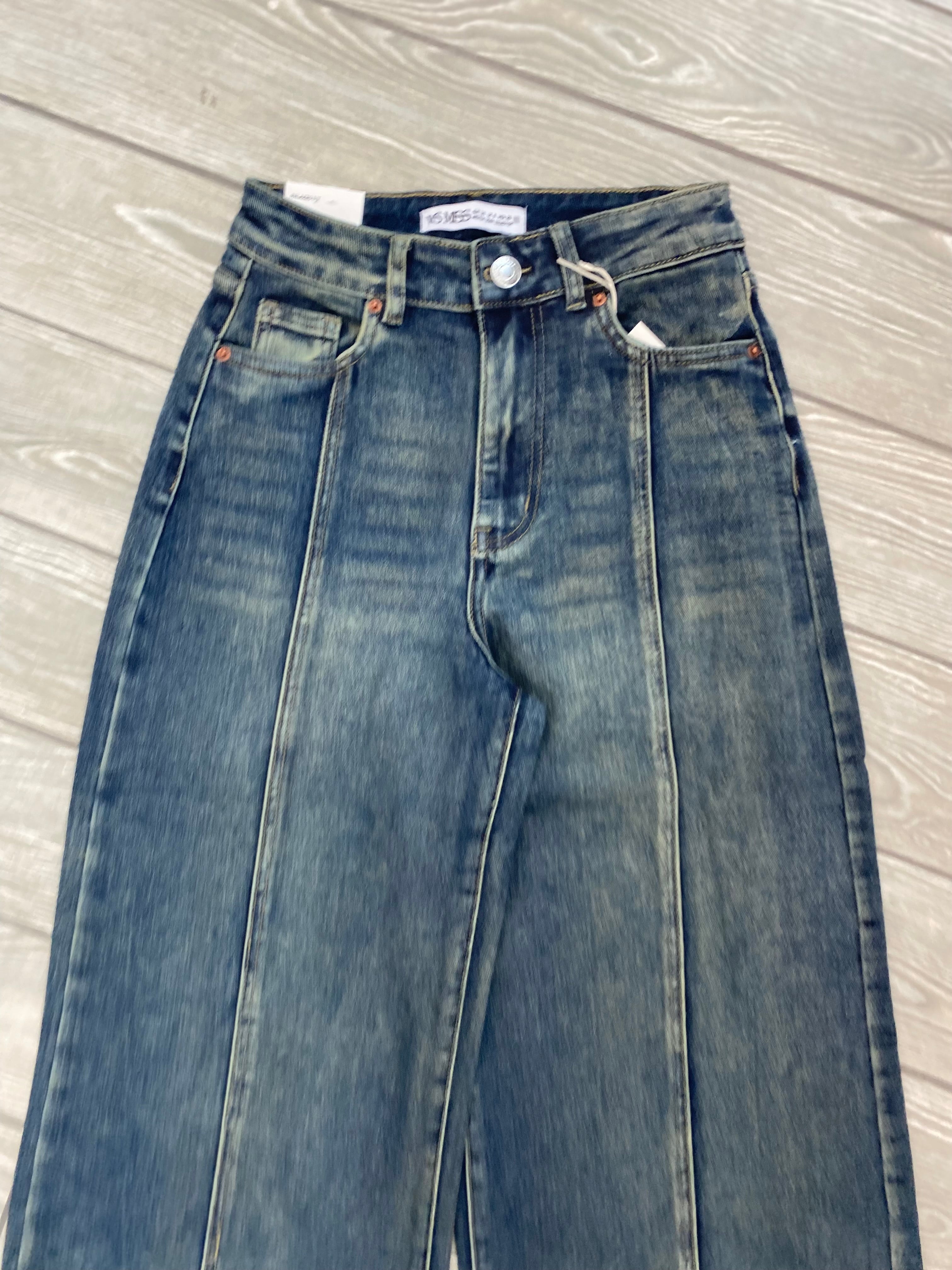 Jeans wide leg con cucitura frontale 8977