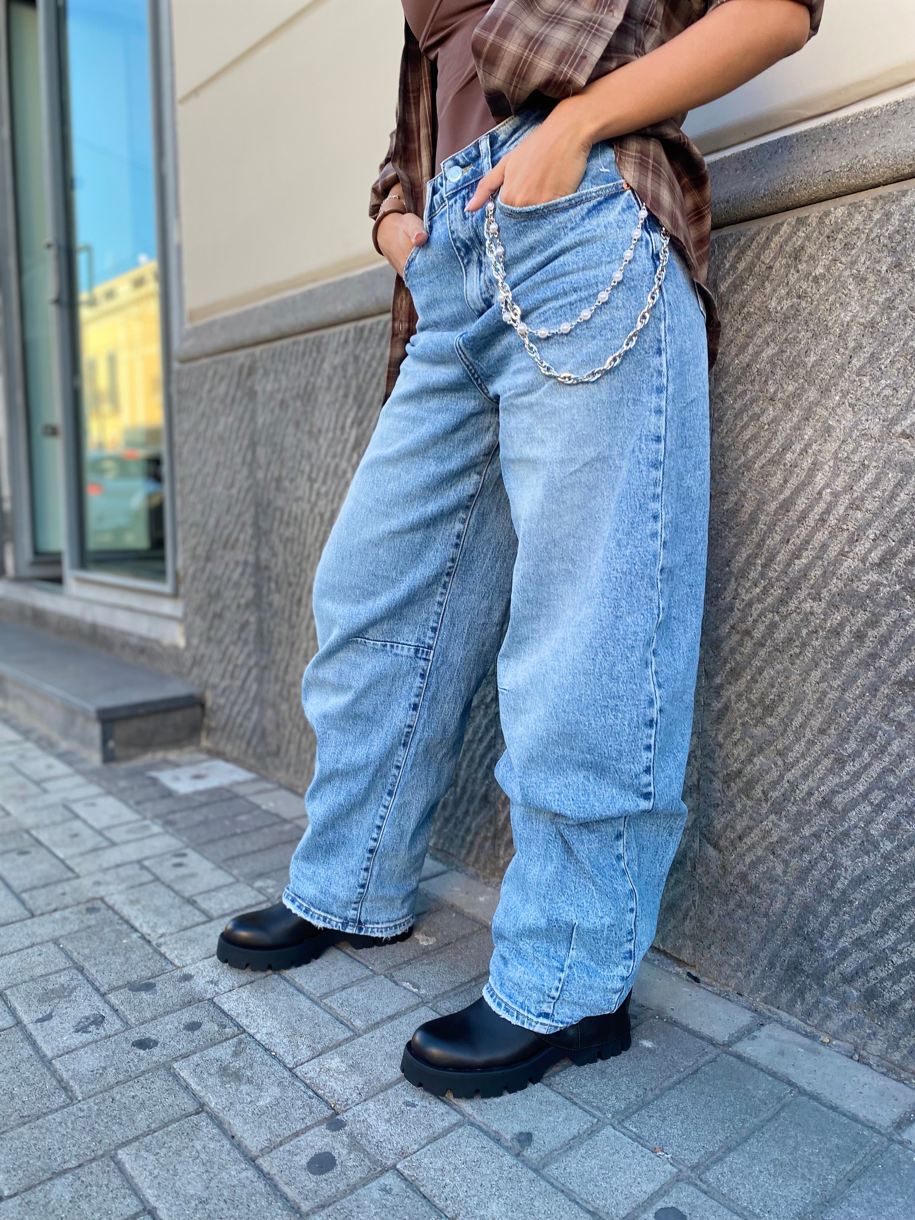 Jeans balloon lavaggio chiaro 5016