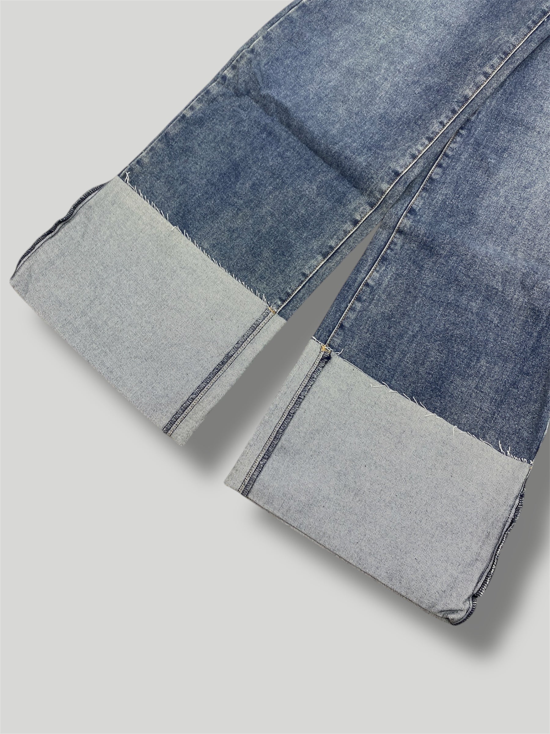 Jeans wide leg con piegone 8891