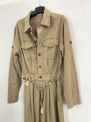 Jumpsuit in twill con cinturino 7088