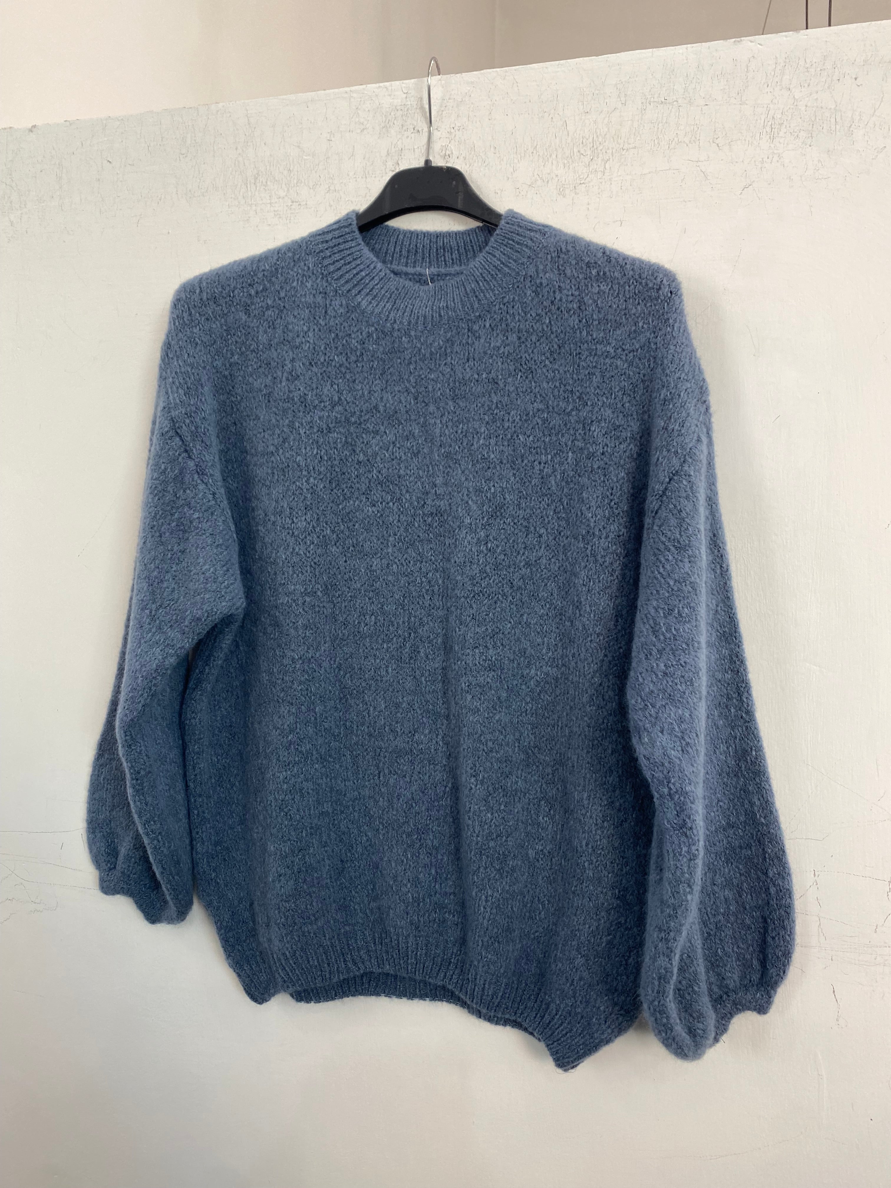 Pull girocollo manica a sbuffo 2412