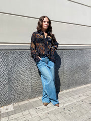Camicia velata con paisley 76068