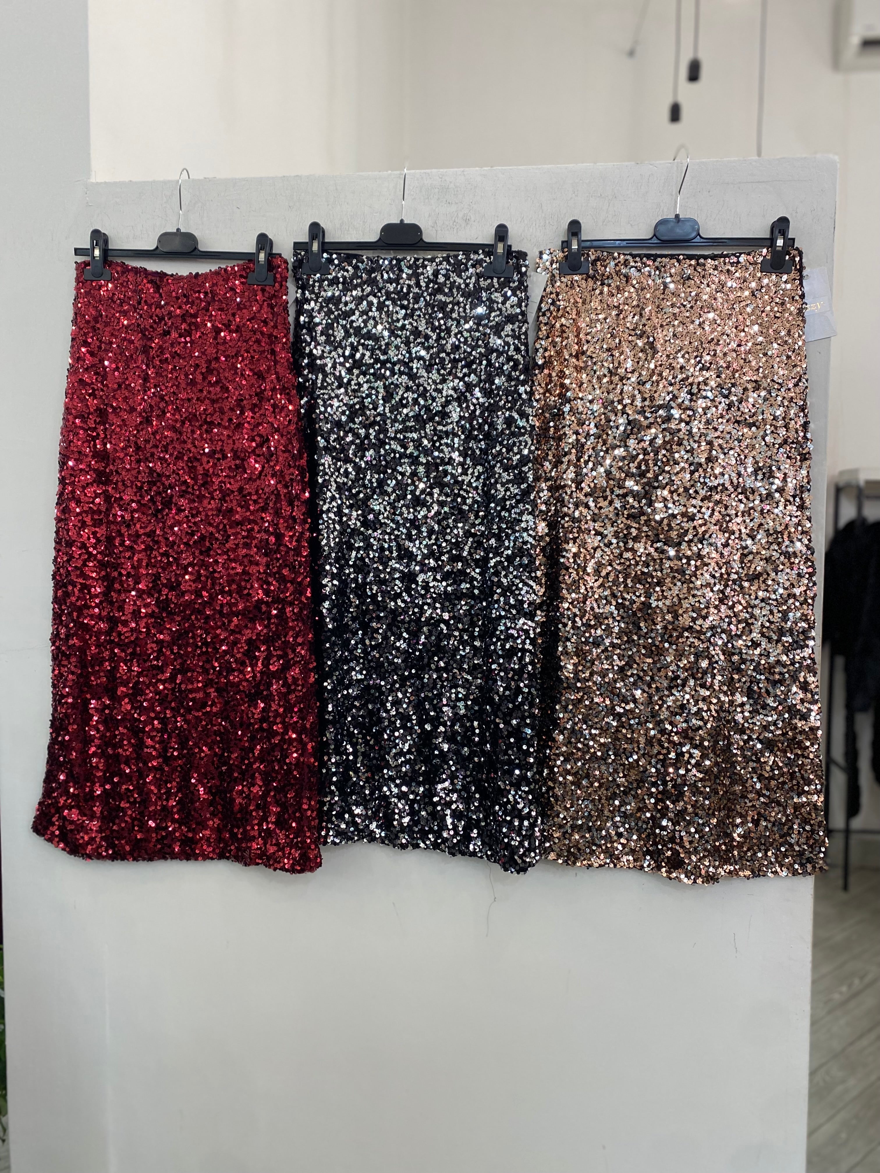 Gonna lunga con paillettes 6656